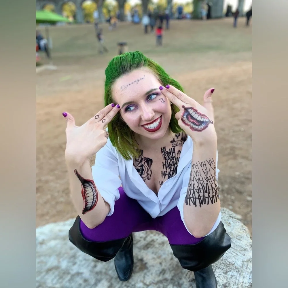 Joker Themed Temporary Tattoo Set